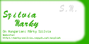 szilvia marky business card